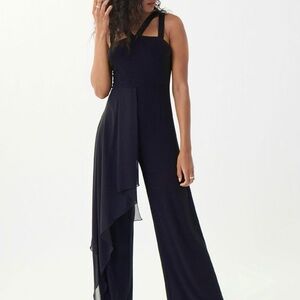 Joseph Ribkoff Black Wide-Leg Jumpsuit with Square Neckline